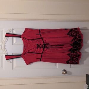 Dress, Size 18, Red, Midi, Hot topic